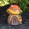 6.25" Orange Mushroom House Outdoor Garden Statue
